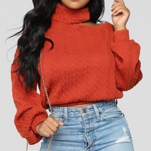 Cut me off sweater top -rust